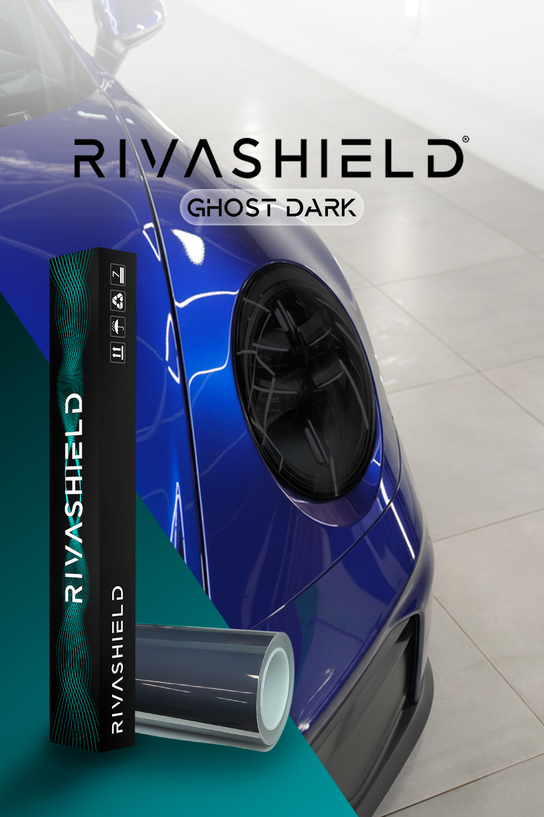 Rivashield GHOST Dark PPF headlight tinting film