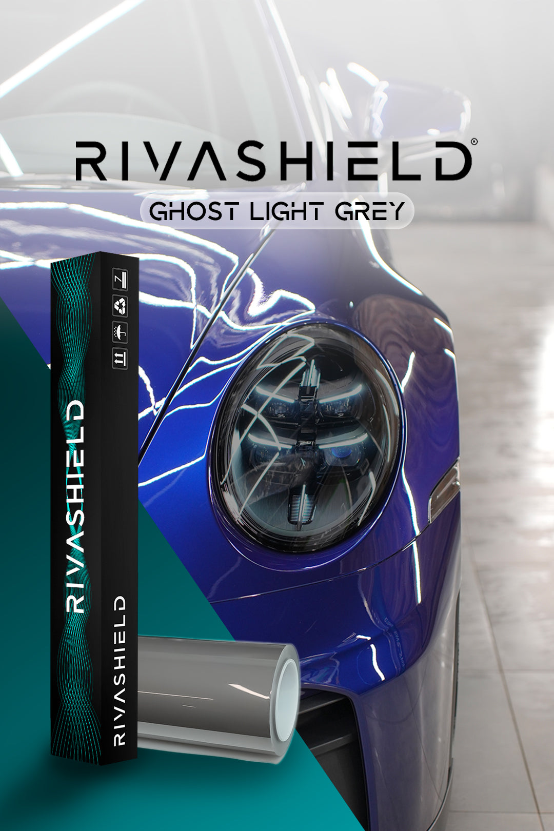 Rivashield GHOST Light Grey PPF Headlight Tinting Film